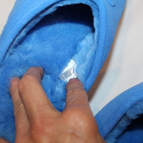 NIB UGG WOMEN'S DISCOQUETTE SUEDE SHEARLING LINED SLIPPERS BLUE - Picture 5 of 7